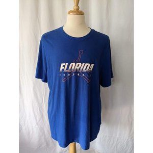 Men's Nike Jordan Florida Florida Gators Football T Shirt Size XXL Blue Orange